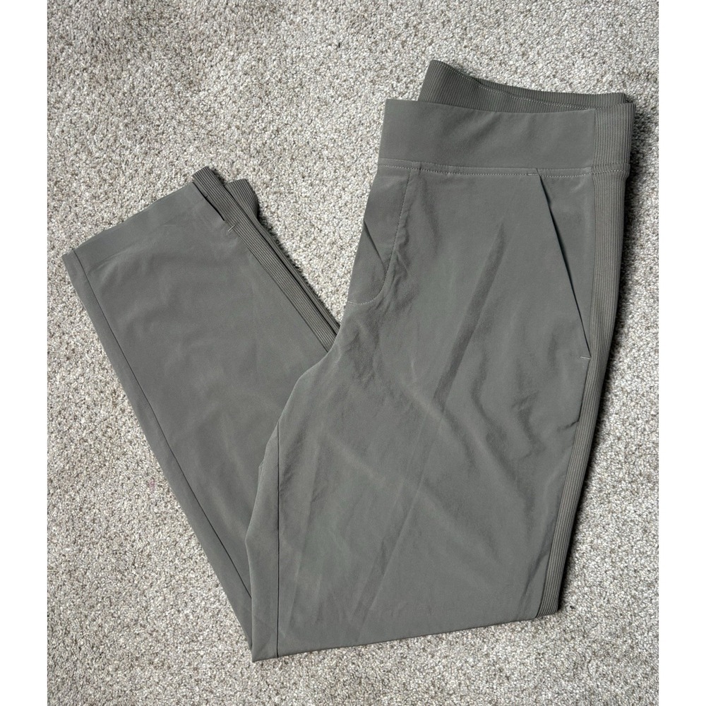 Athleta Brooklyn Textured Jogger Women's 10 Green Zip Pocket Stretch High Waist